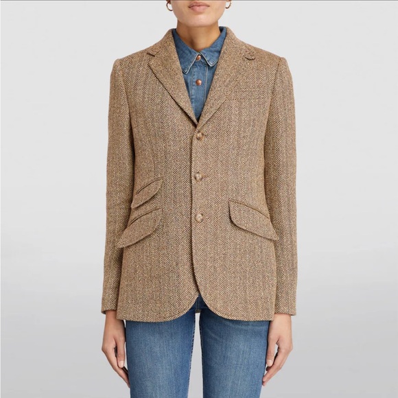 Ralph Lauren Blazer Jacket Brown Size 6 - Picture 10 of 12